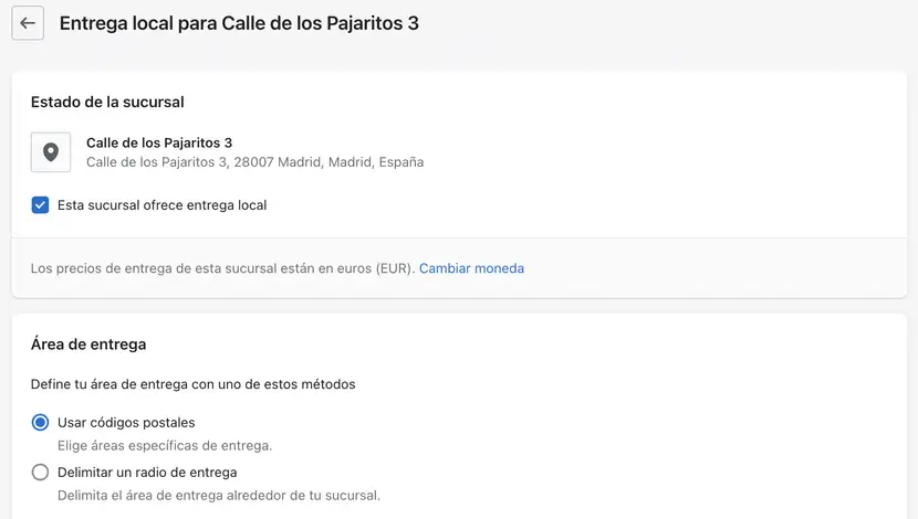 Métodos de envío en shopify configuración paso 7.