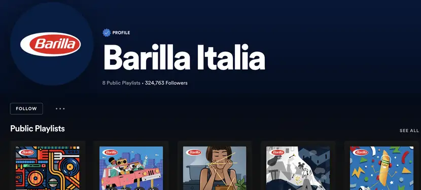 barilla listas de reproducción spotify