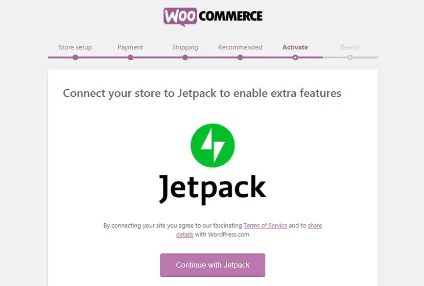 Woo Commerce Aktivierung Seite