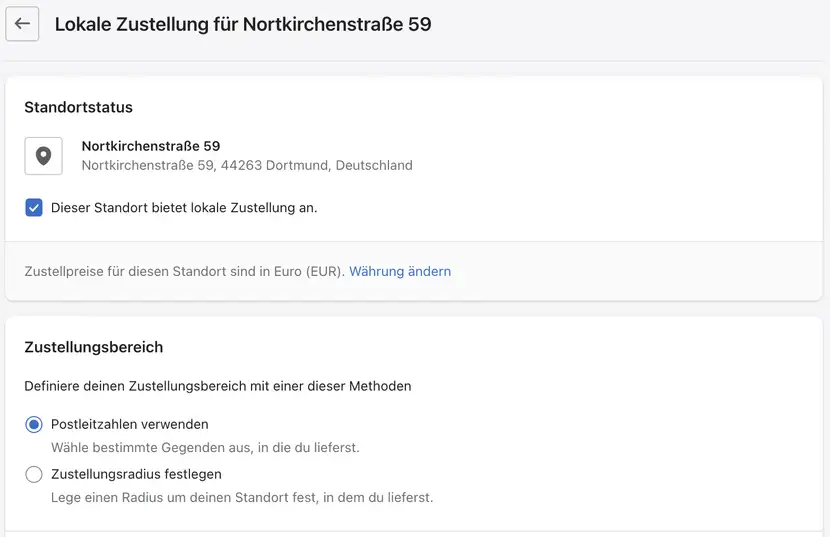 Lokale Zustellung Shopify