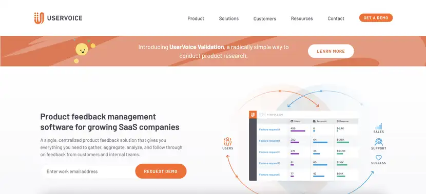 uservoice ist ein Kundenservice-software, das Marken hilft, ihre Produkte auf der Grundlage von Kundenfeedback zu verbessern