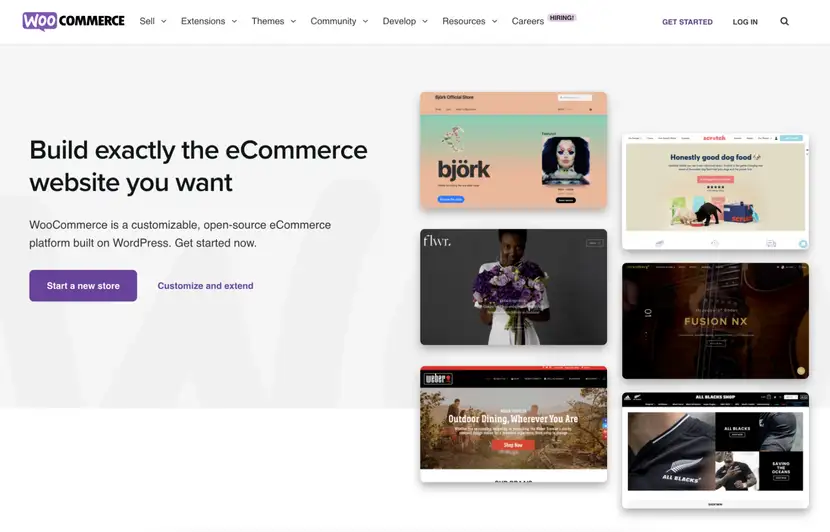 Strona główna platformy sprzedażowej WooCommerce