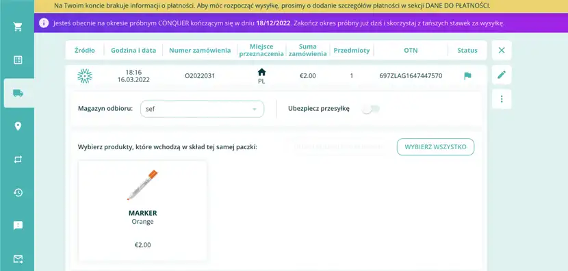 Ubezpieczenie przesyłki w narzędziu outvio