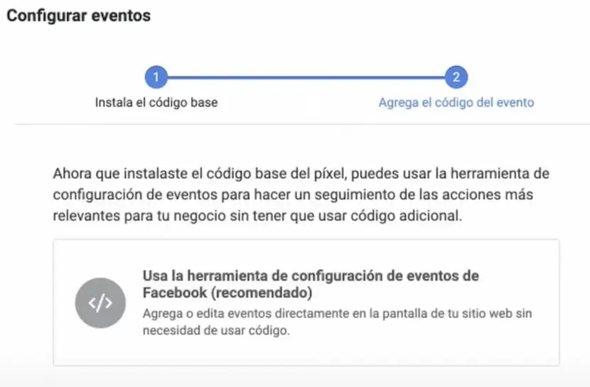 Métodos para configurar los eventos del píxel de Facebook
