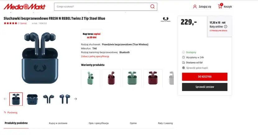 przykład karty produktów media markt