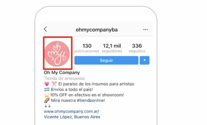 Tienda online de moda se promociona en Instagram.