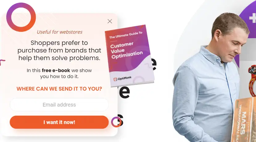Landing page con un eBook descargable para atraer leads.