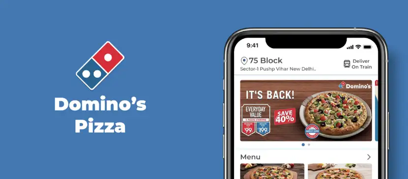 Aplicación digital de la empresa Dominos.