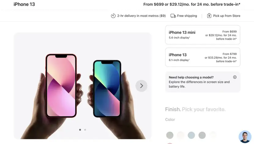 Punto de contacto del checkout de Apple