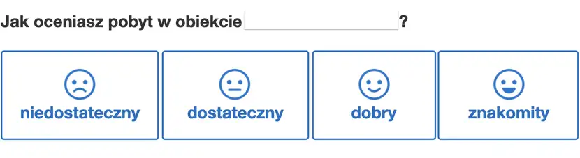 Badanie satysfakcji klienta Booking.com przy uzyciu emotikonów w poczcie email
