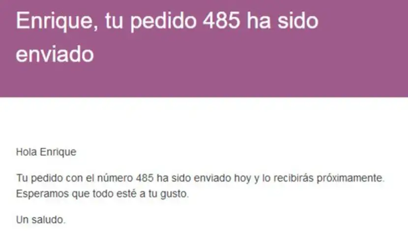 Notificación de pedido de WooCommerce.