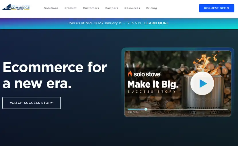 Bigcommerce strona głowna platformy sprzedażowej