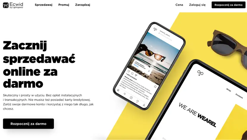 Straona główna platformy sprzedażowej ecwid