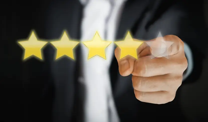 avaliação em estrelas