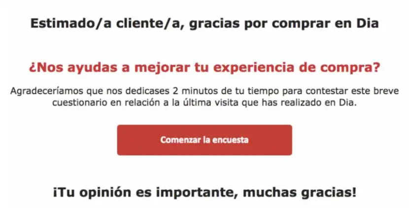 Email transaccional para solicitar feedback.