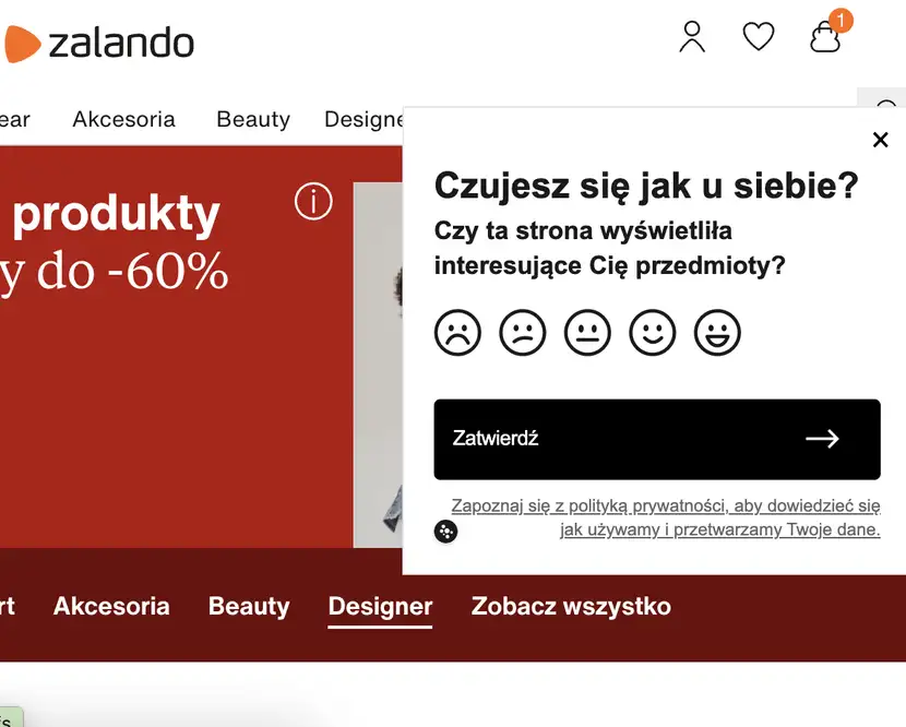 Przykład powiadomienia web push w sklepie internwtowym