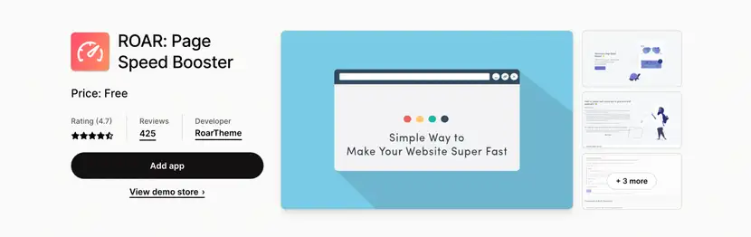 roar page speed booster