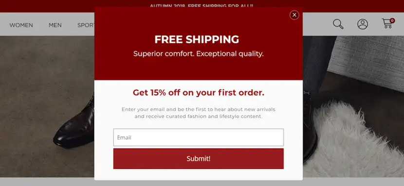 Landing page de envío gratis para tiendas online de Tabio.