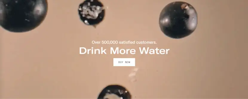 Landing page de Water Drop.