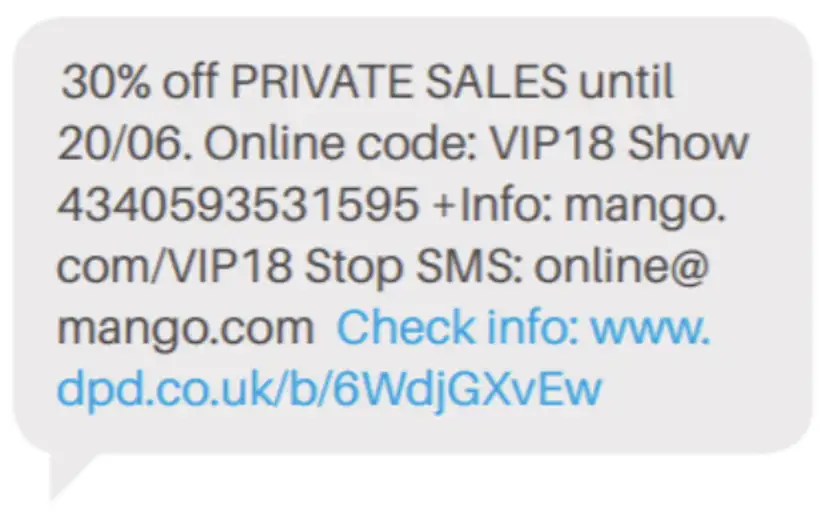 SMS promocional en eCommerce