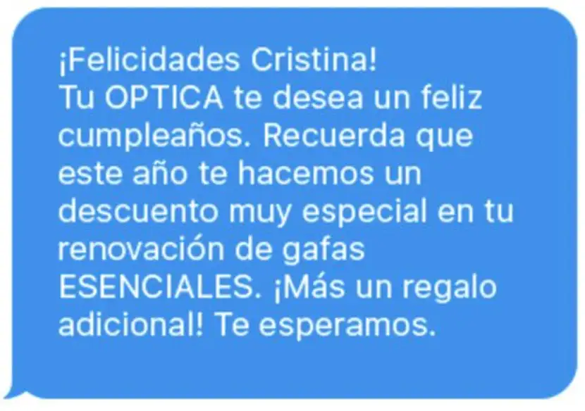 SMS cumpleaños y otros eventos especiales.