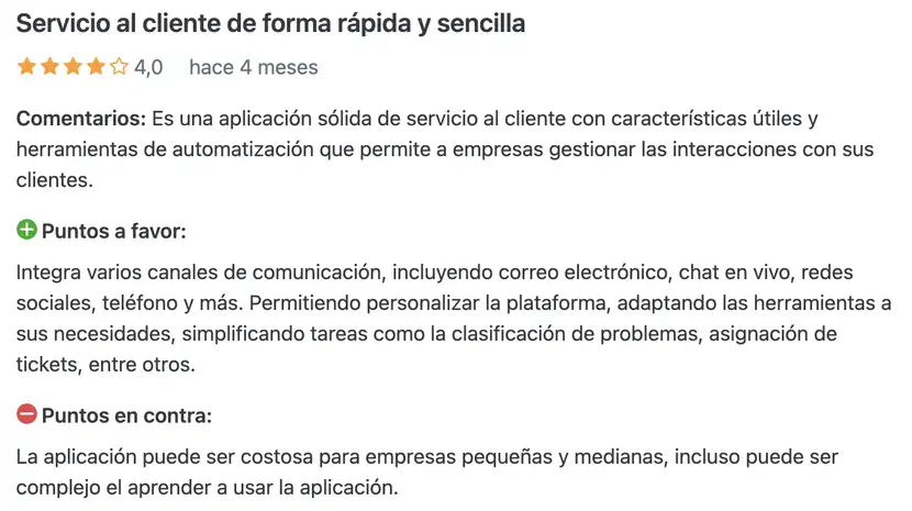 Opiniones del software de atención al cliente Zendesk