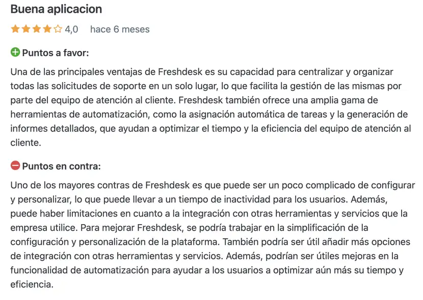 Opiniones de freshdesk