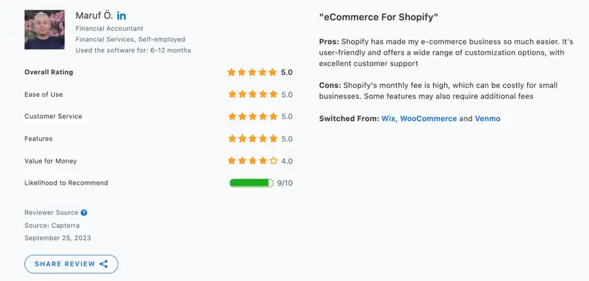 shopify reviews
