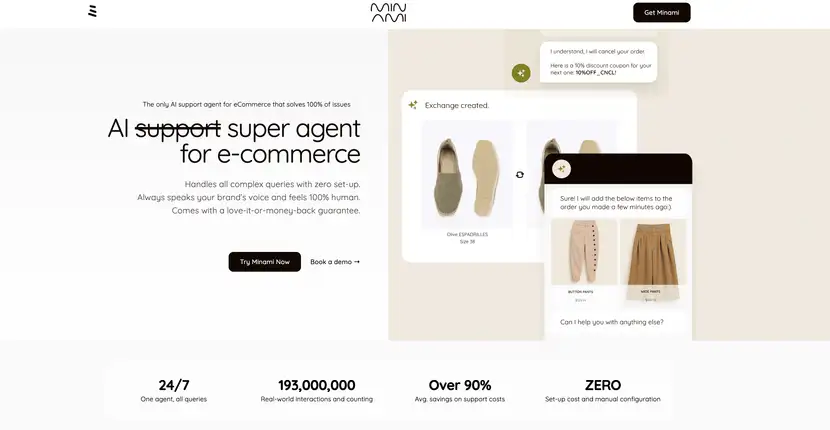 minami generative ai chatbot for eCommerce 