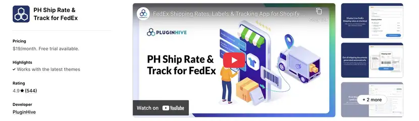 Shopify Ship, Rate, and Track for FedEx