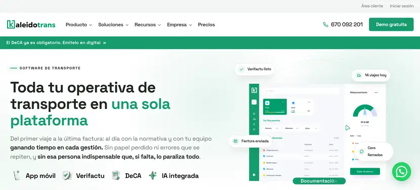 KaleidoTrans, software para empresas de transporte en la nube