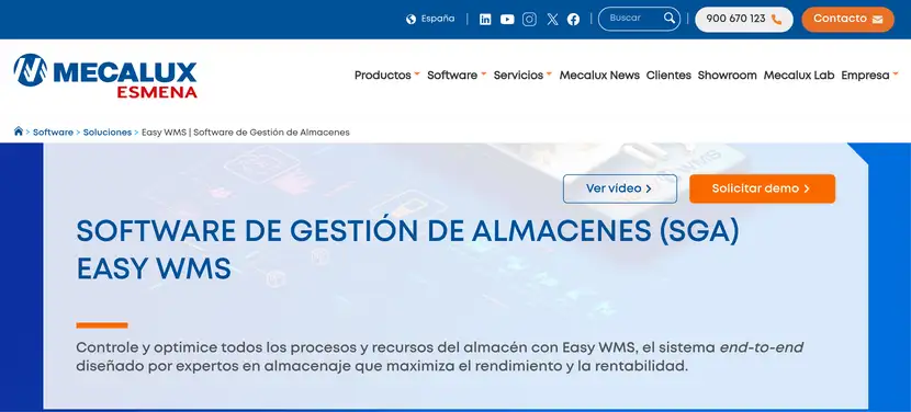 Easy WMS de Mecalux, software de logística para almacenes (SGA)