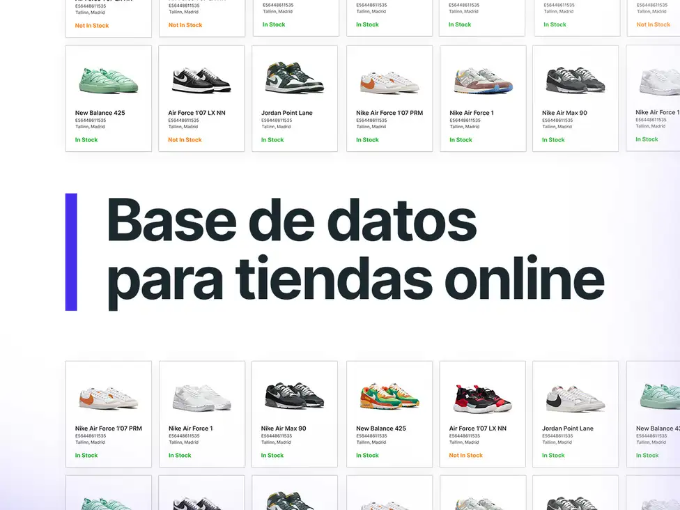 Base de datos de un eCommerce o una tienda online.